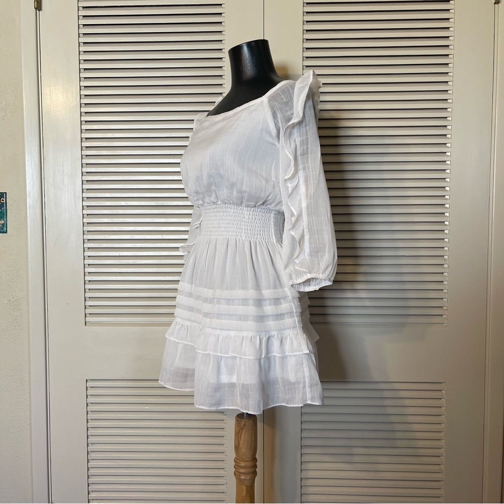 Storia Rosa Off the Shoulder Flowy Ruffle Dress - Picture 3 of 8